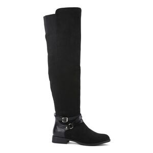 New XOXO Black Lace Up Thigh High Boots 7